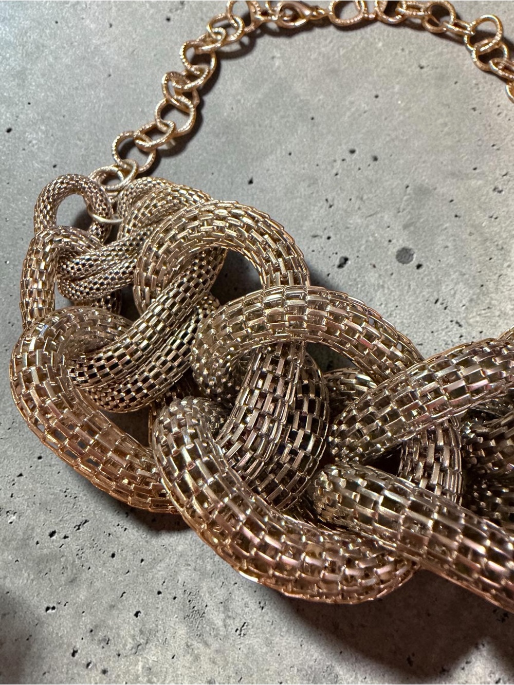 Gold Braided Statement Necklace - Women Jewelry - Picture 3 of 4
